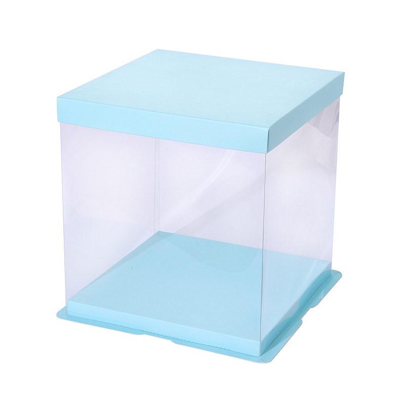 Caja de pastel transparente 4 pulgadas 6 pulgadas 8 pulgadas 10 pulgadas 12 pulgadas sola doble capa mayor cumpleaños hornear embalaje caja de pastel al por mayor