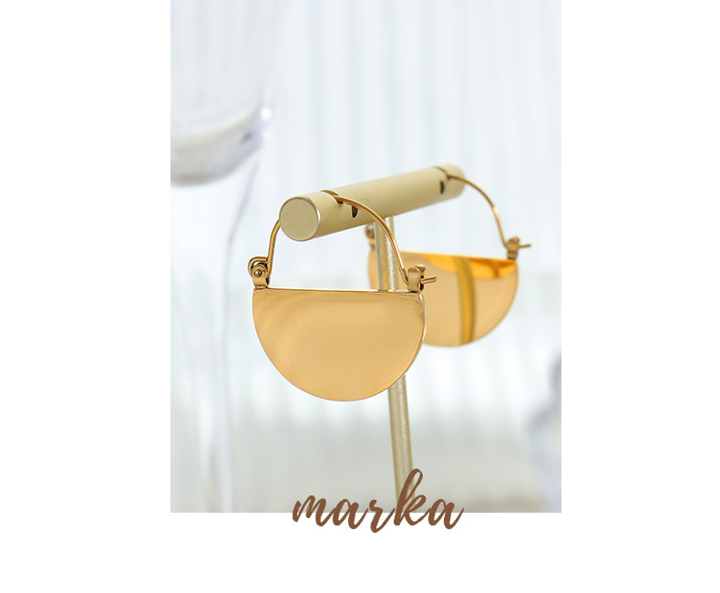 Simple Style Semicircle Titanium Steel Earrings Plating Stainless Steel Earrings