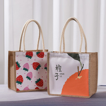 日系帆布包女包包便携大容量购物袋可爱带饭包饭盒袋手提袋子