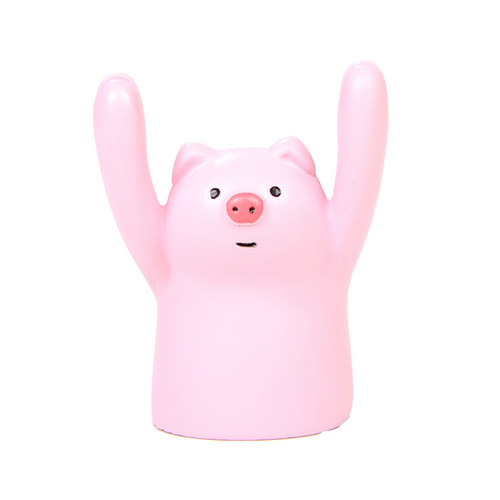Creative office themed animal-shaped memo clip with girlie heart, cute love confession sign, standing pig desk decor ornament