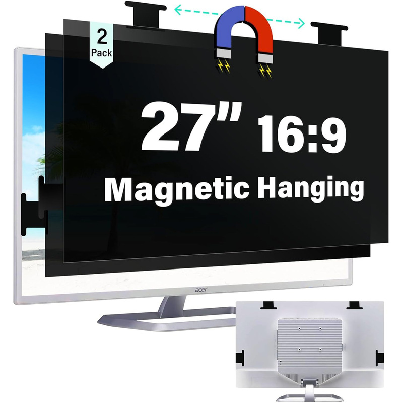 Magnetic Suction Type 27inch Computer Privacy Film 22inch Removable Anti-Glare 24inch Hanging Anti-Peeping Privacy Film