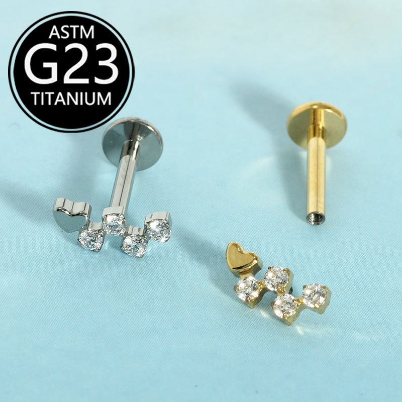 Labret piercing jewelry detail image