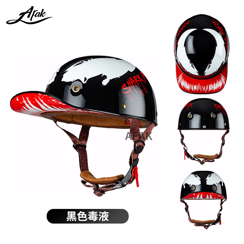 Al por mayor casco de motocicleta medio casco verano hombres y mujeres retro Harley motocicleta eléctrica gorra de béisbol primicia casco fabricante