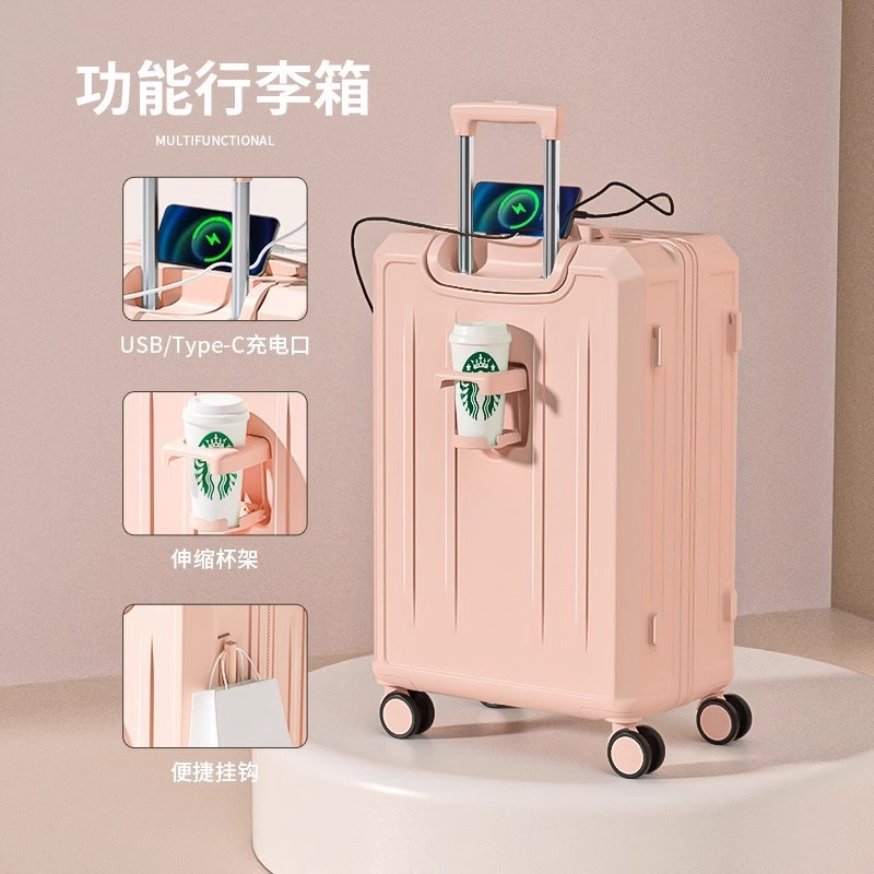 新しい爆発的な多機能旅行トロリーケース 20inch パスワードボックス軽量で耐久性のある 28inch 大容量スーツケース|undefined