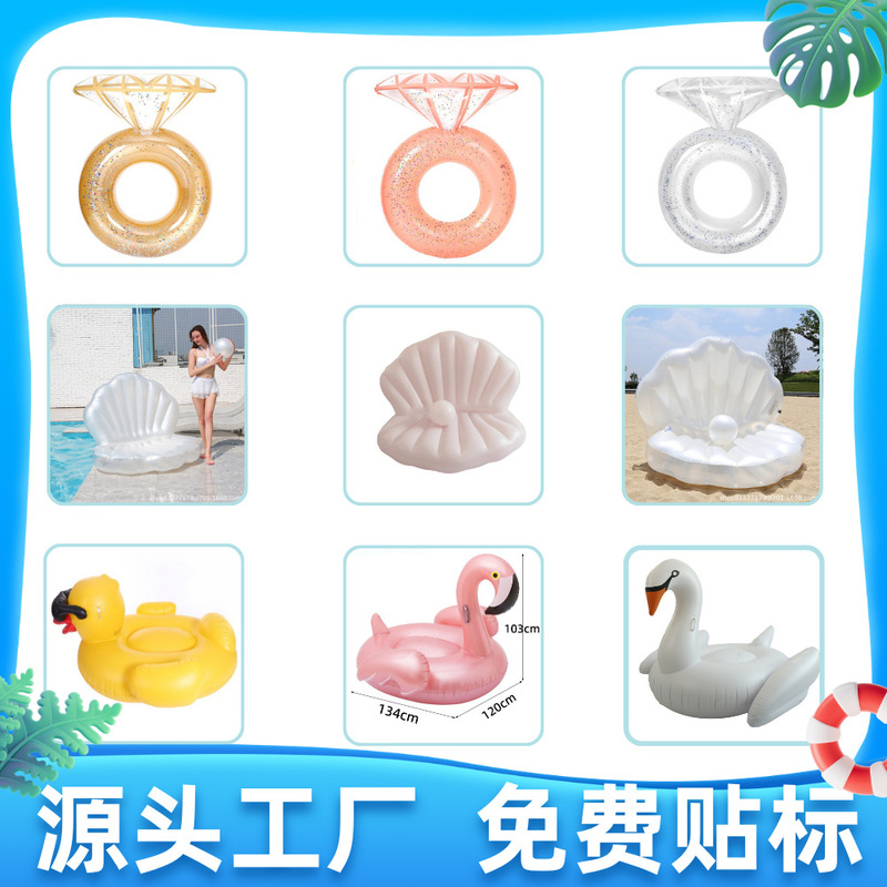 Trendy Instagram Inflatable Water Float Bed for Adults, Extra-Large Inflatable Unicorn Float Bed, Swan Swimming Ring
