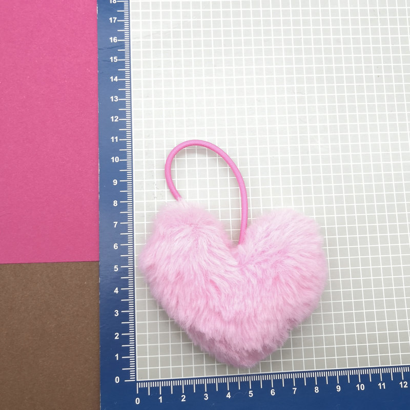带皮筋毛绒小兔毛韩国桃心
