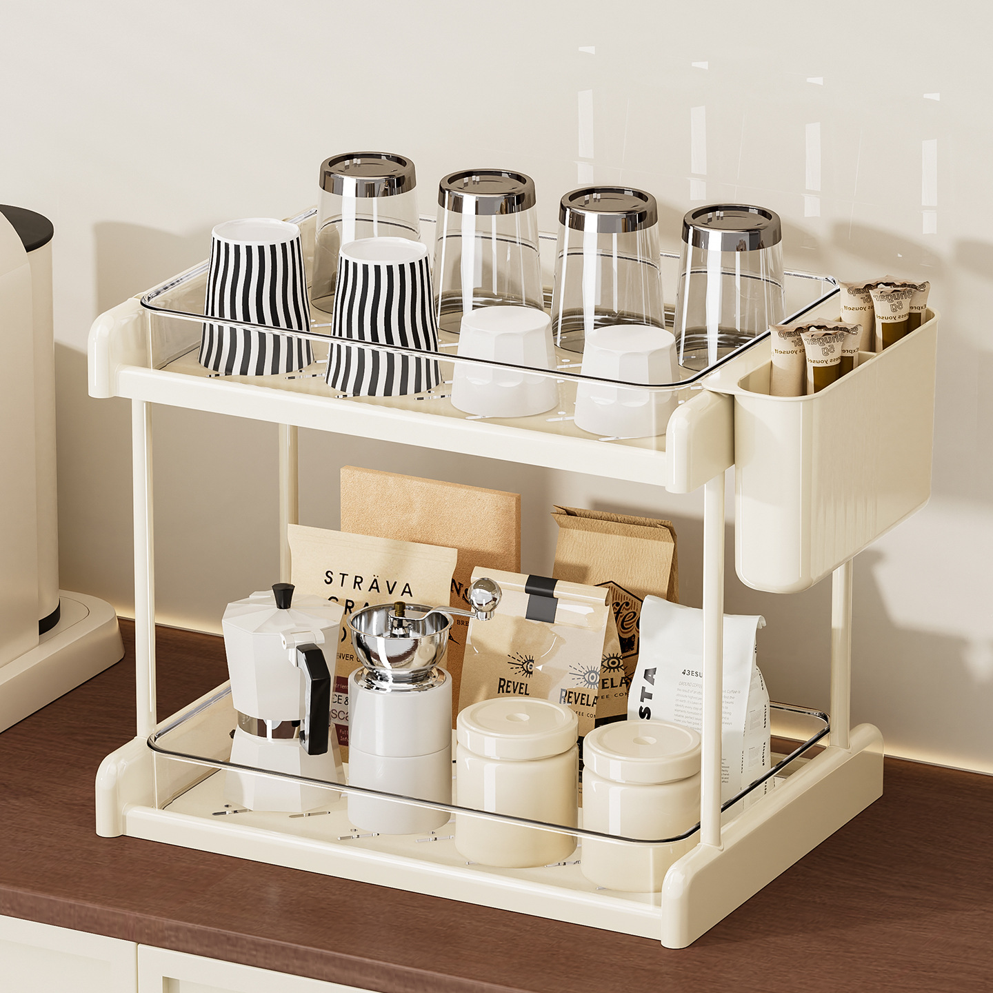 A One-Forgotten Cup Storage Rack for Home High-End Large-Capacity Drain Cup Holder Tea Cup Coffee Desktop Storage Rack