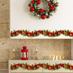 廠家跨境新款聖誕節聖誕球腰線牆貼畫客廳臥室玄關走廊裝飾畫SD23