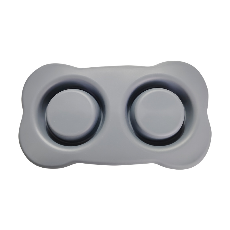 Gran tazón de silicona para mascotas doble tazón de acero inoxidable para mascotas vajilla para beber tazón de fuente de comida para gatos y perros tazón al por mayor cuenca de alimentos para perros