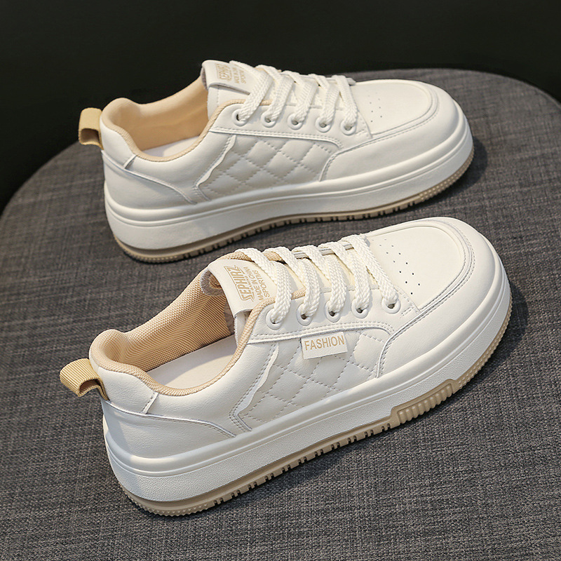 Genuine leather thick soles with added weight small white for women in spring 2024. New women's are super popular,_voghion.com
