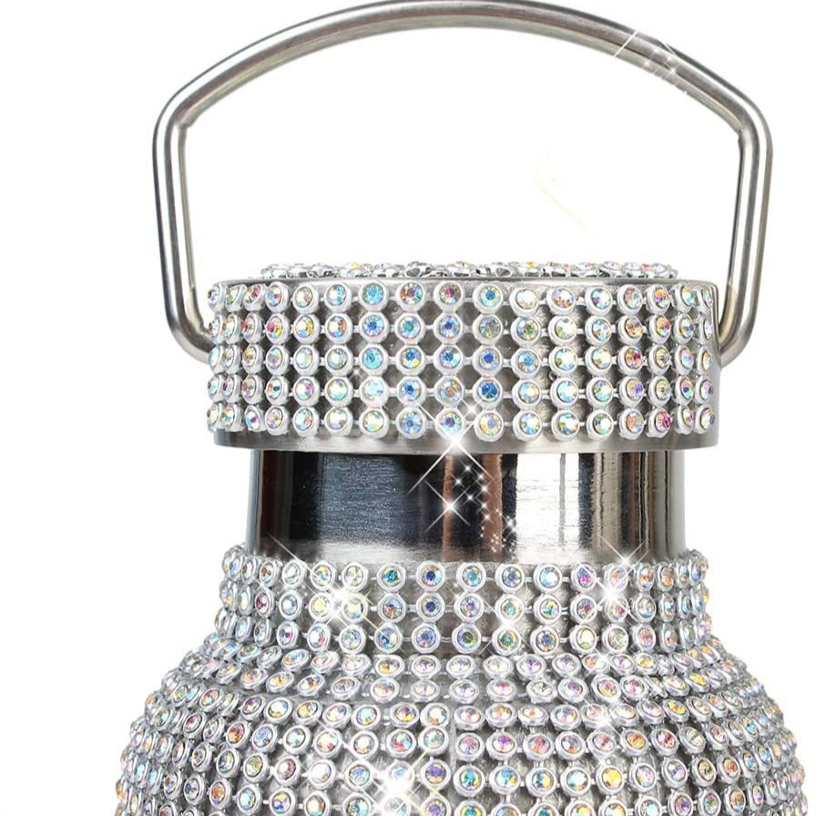 Taza de vacío incrustada en diamantes celebridad de Internet Taza de agua incrustada en diamantes TikTok tendencia creativa transfronteriza taza de agua portátil taza de vacío de diamantes de imitación