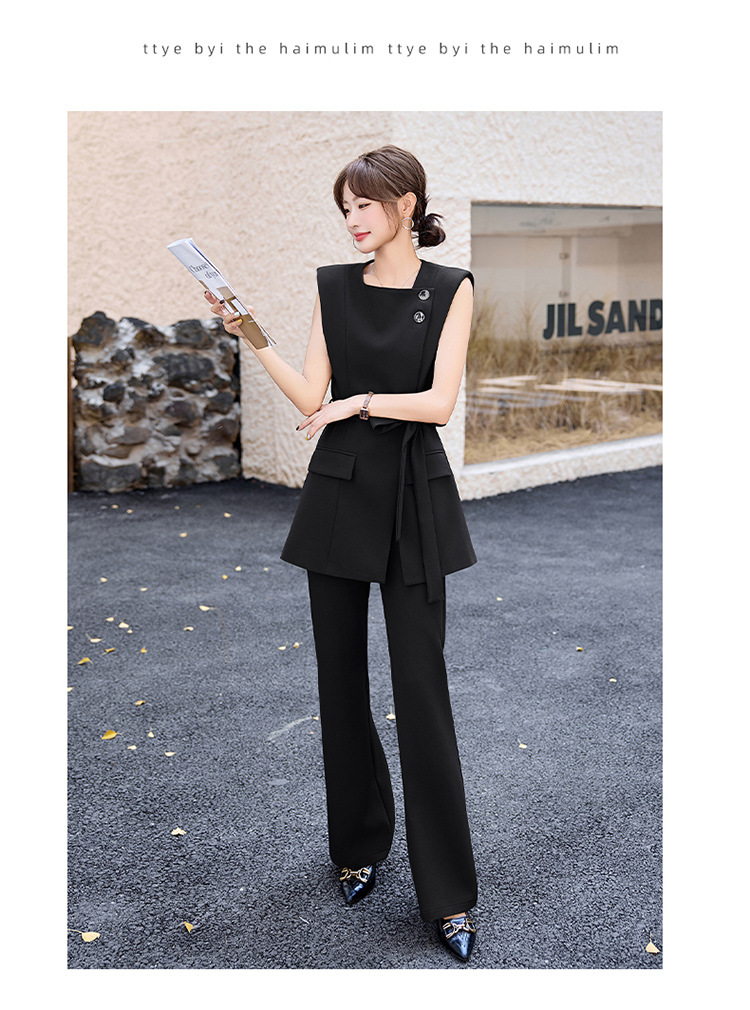 GraceChic Damen-Anzug, modisch und elegant, Herbst, neues figurformendes Blazer-T-Shirt, gerade Hose, dreiteiliges Westen-Set_voghion.com