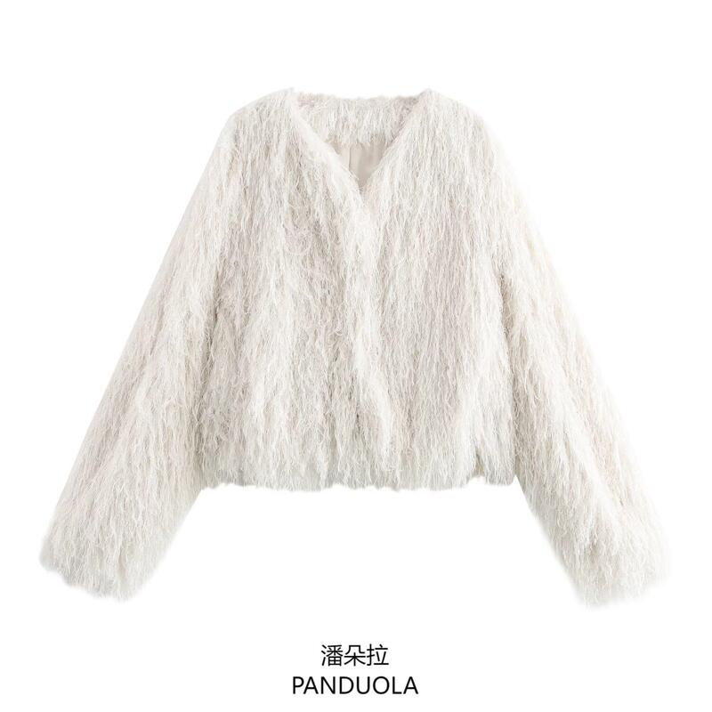 Autumn 2024 New European and American-style High-end Temperament All-match Design Tassel Long-sleeved Fashion Jacket Coat Women