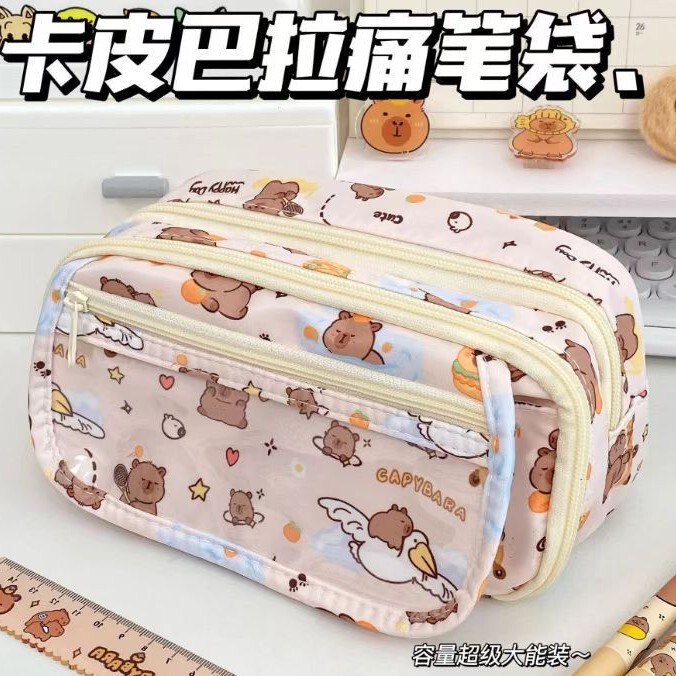 インクドットダックスフント痛バッグ筆箱イン高価値文具バッグ学生大容量筆箱収納日本語|undefined