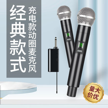 跨境2.4G无线麦克风家用一拖二话筒演出会议K歌VHF动圈麦克风