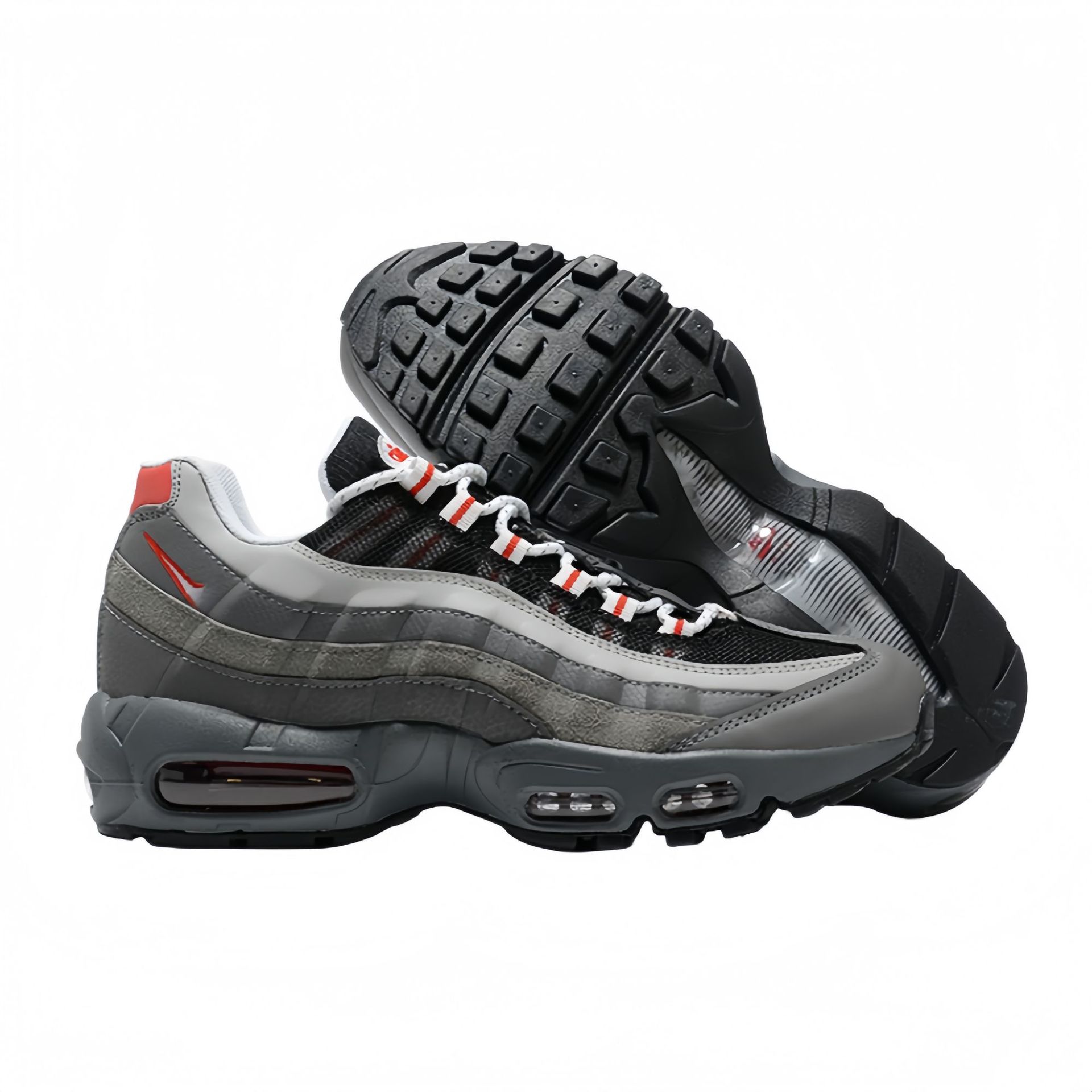 Max95 fondo negro de gancho gris, blanco y rojo 40 - 46