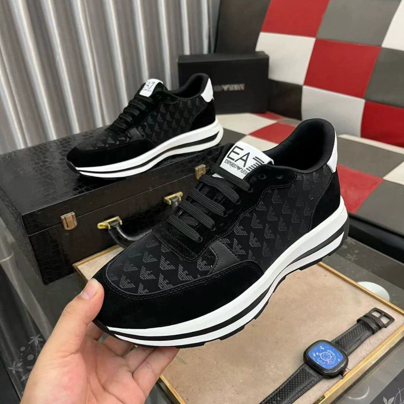 Новая европейская повседневная обувь, удобная дышащая модная мужская спортивная обувь из натуральной кожи, модные универсальные кроссовки на толстой подошве