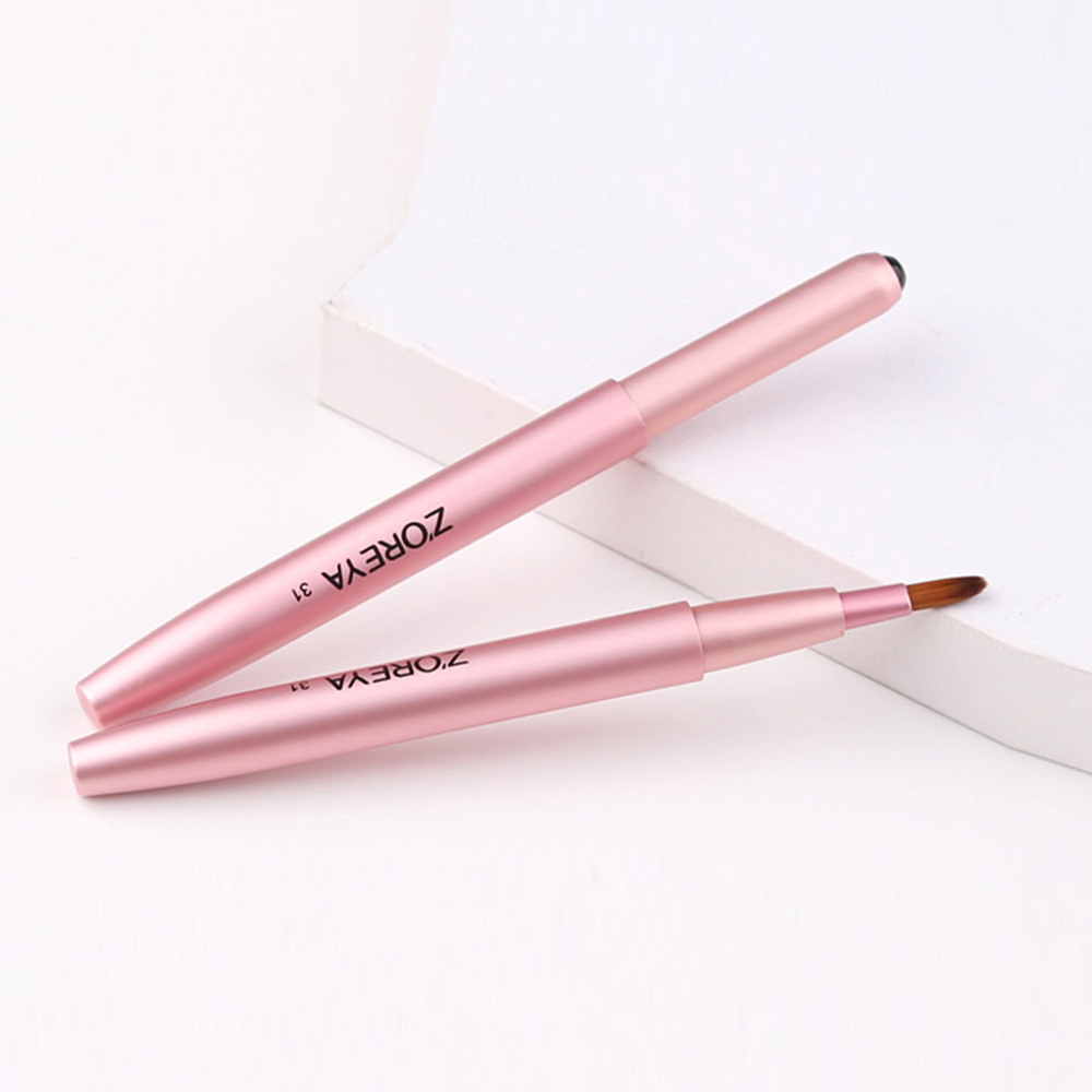 Zhuolia cuadrado retráctil lápiz labial cepillo herramientas de maquillaje labial cepillo de maquillaje portátil cepillo de labios personalizado