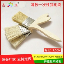 薄款木柄一次性猪毛刷 清洁涂装油漆刷 烧烤调料刷油刷厂家批发
