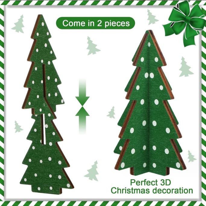 Árbol de Navidad adornos DIY madera artesanía punto Navidad colgante creativo hogar Decoración decoraciones