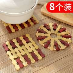 Insulated pad table mat bowl mat, heat-resistant plate table pad dining mat bowl pad, kitchen pot pad vegetable heat-resistant plate mat bamboo