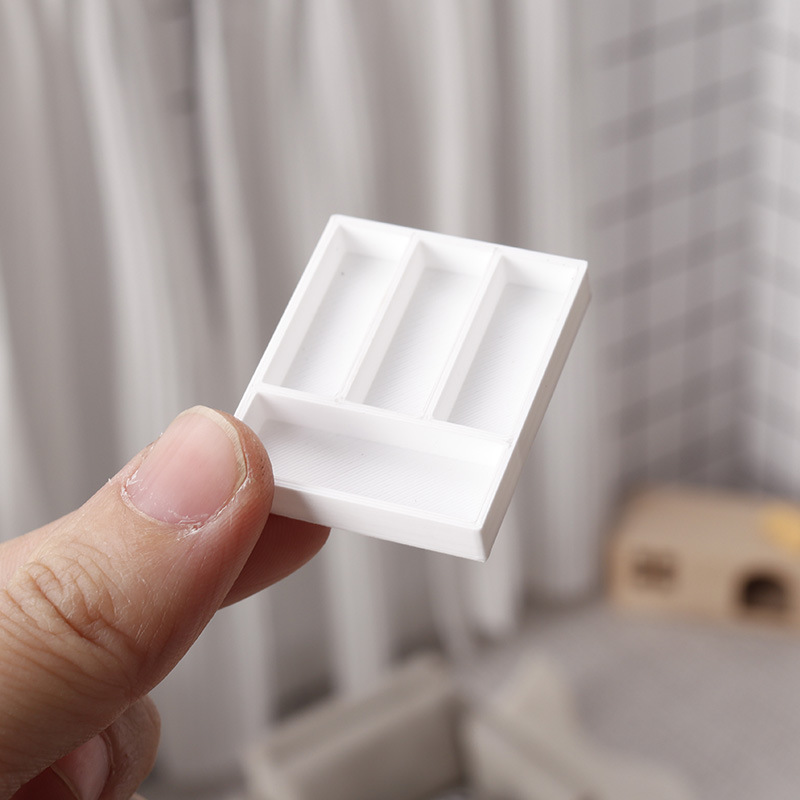 Rizola Miniature Food Toy Model Divided Box Tableware Storage Box 1/12 Scale Dollhouse Decoration Dollhouse