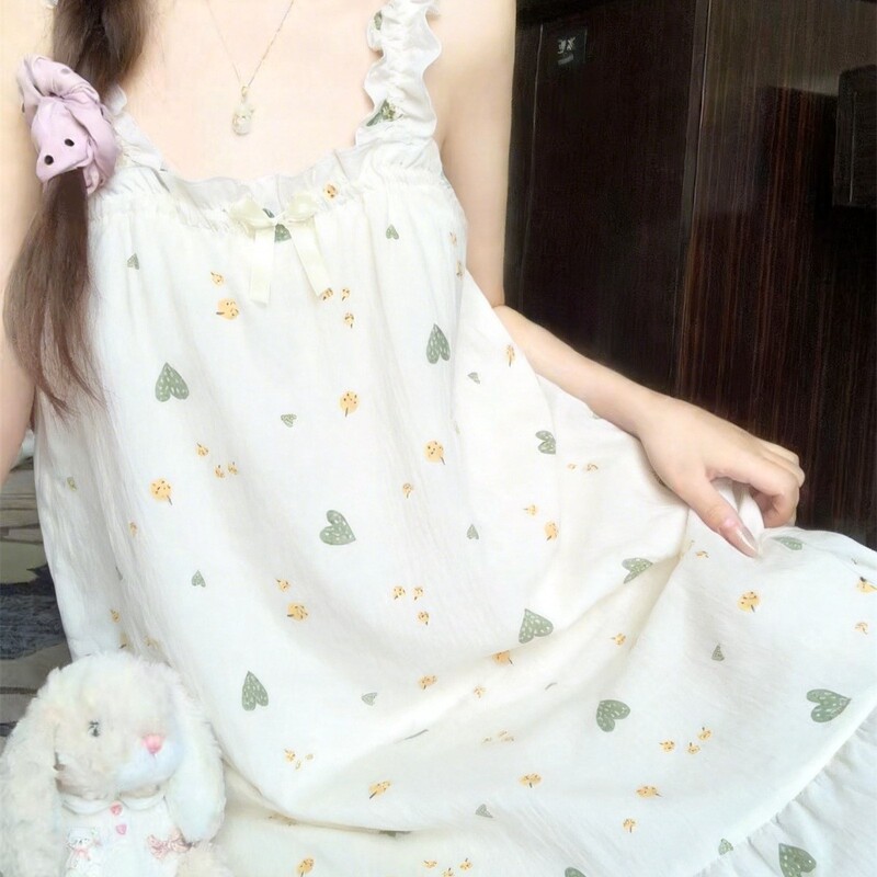 2026 New Model Live-Stream Cross-Border Physical Store Cloud Cotton Tank Top Nightdress【M-Xxl】