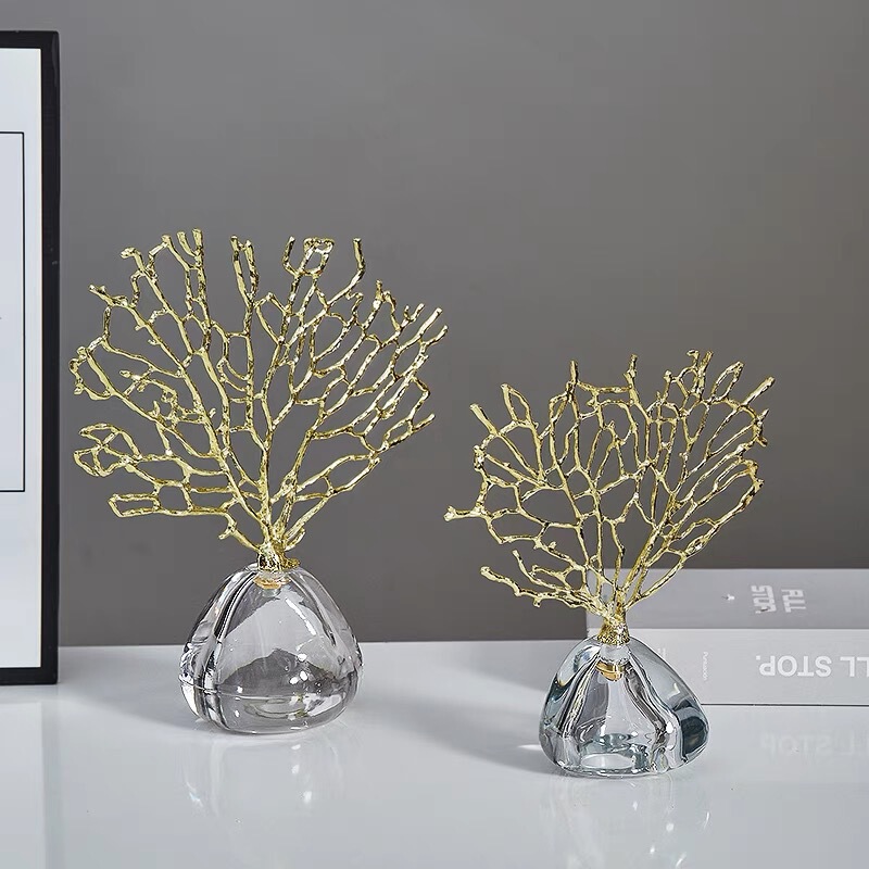 Cross-Border Light Luxury Plant Alloy Money Tree Ornaments High-End Creative Transparent Crystal Niche Crafts Wholesale Factory Cross-Border Light Luxury Plant Alloy Money Tree Ornaments High-End Creative Transparent Crystal Niche Crafts Wholesale Factory