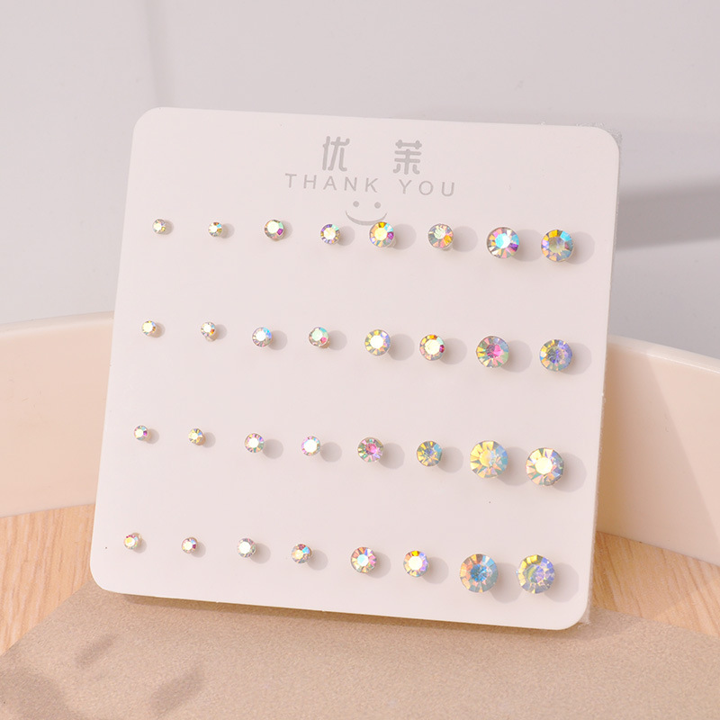 Pendientes de resina, pendientes de plástico, juego de joyería para oreja de mujer, aretes de hueso de la oreja, aretes pequeños en caja, aretes de hueso de la oreja PDD al por mayor