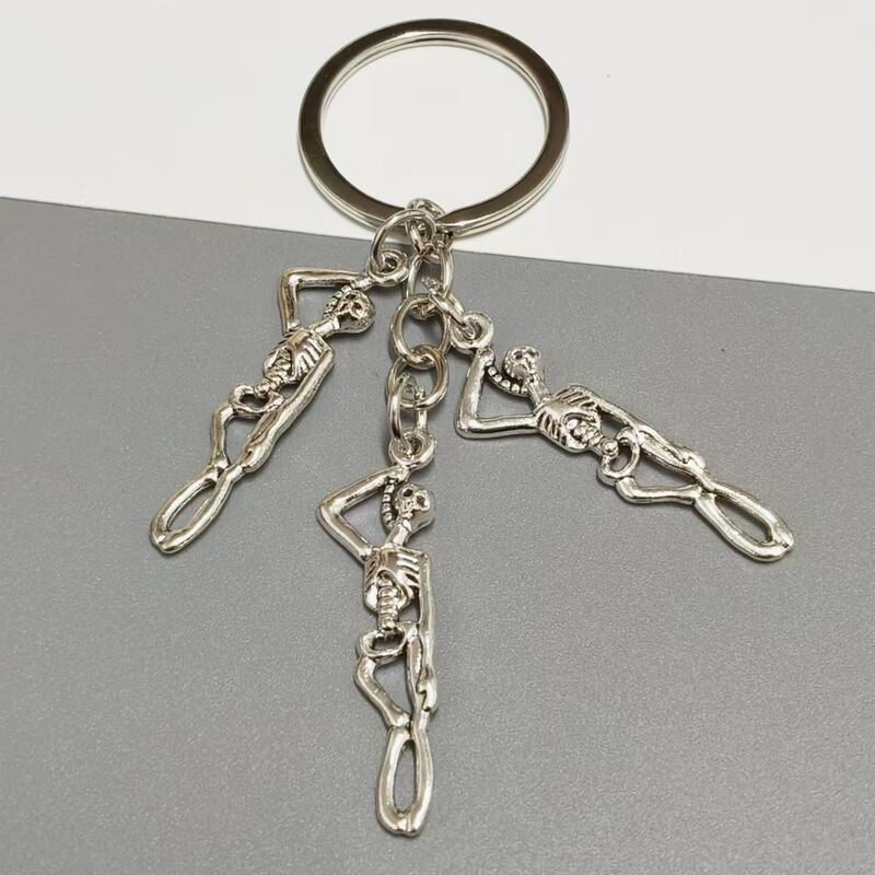 New Skull Skeleton Punk Hip Hop Personality Keychain Halloween Skull Keychain Trendy Cool Gift