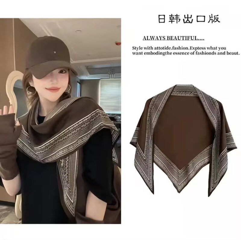 2026 New Style Imitation Silk Triangle Scarf for Women, Thin Shawl for Spring and Autumn, Versatile Neck Scarf with a High-End Feel, Light Luxury Silk Scarf 2026 New Style Imitation Silk Triangle Scarf for Women, Thin Shawl for Spring and Autumn, Versatile Neck Scarf with a High-End Feel, Light Luxury Silk Scarf