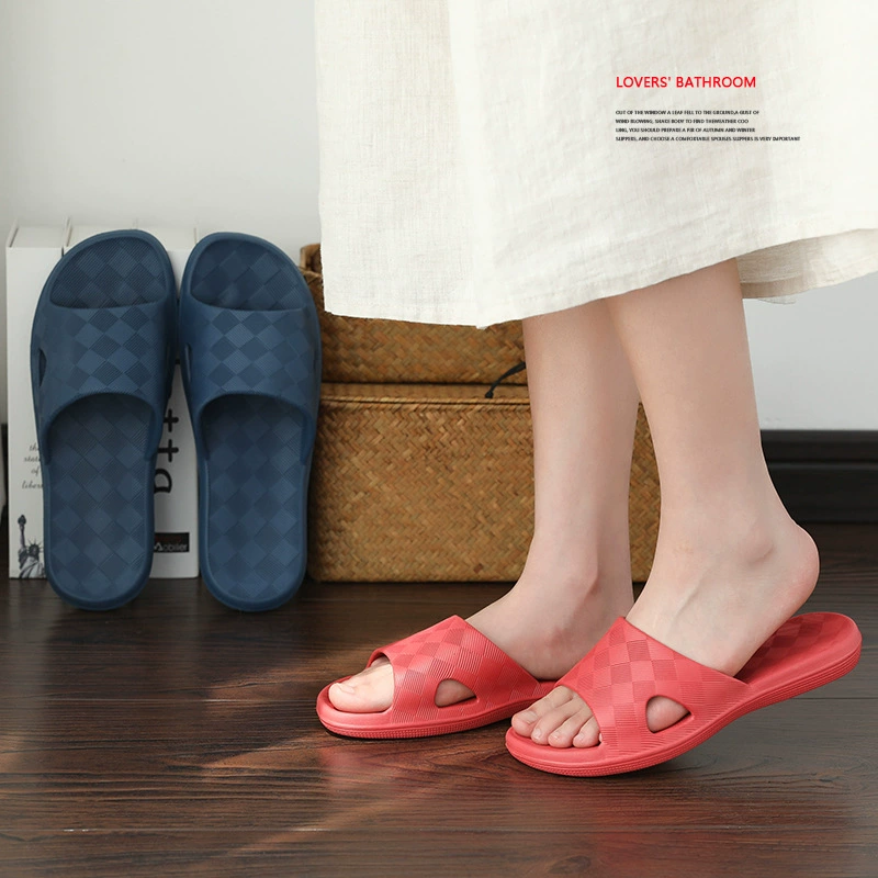 Новые Тапочки для ванной Babao простые клетчатые женские летние парные ванны eva Нескользящие домашние мужские Тапочки