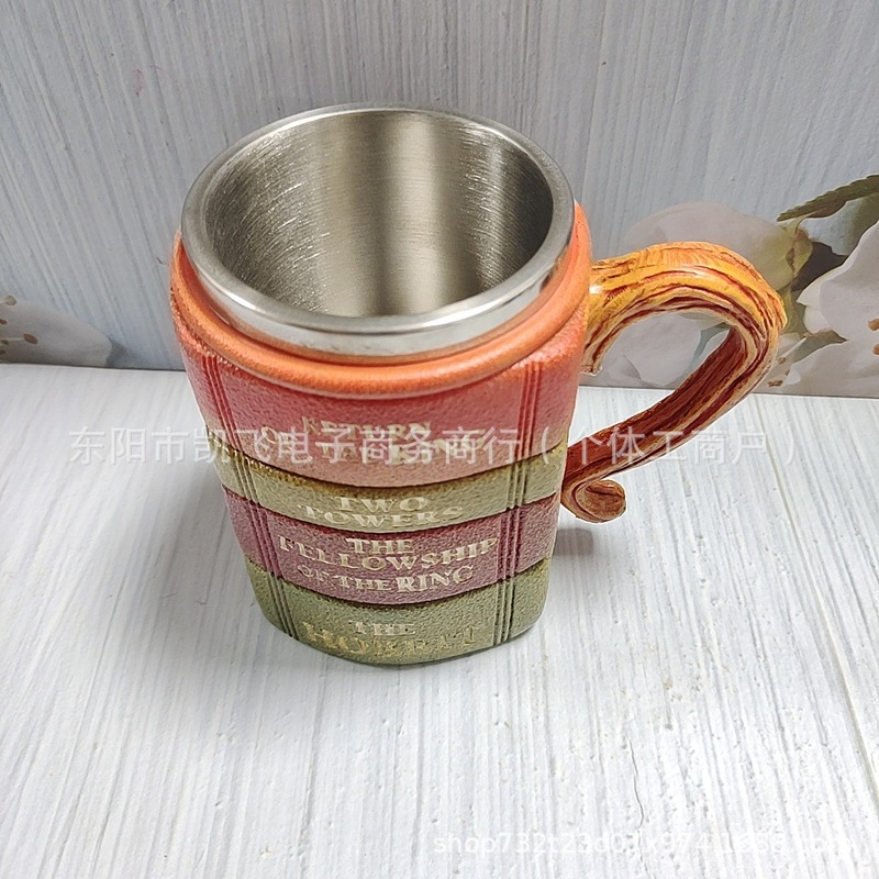 跨境新款Book Series Coffee Mugs 图书系列咖啡树脂不锈钢马克杯|undefined