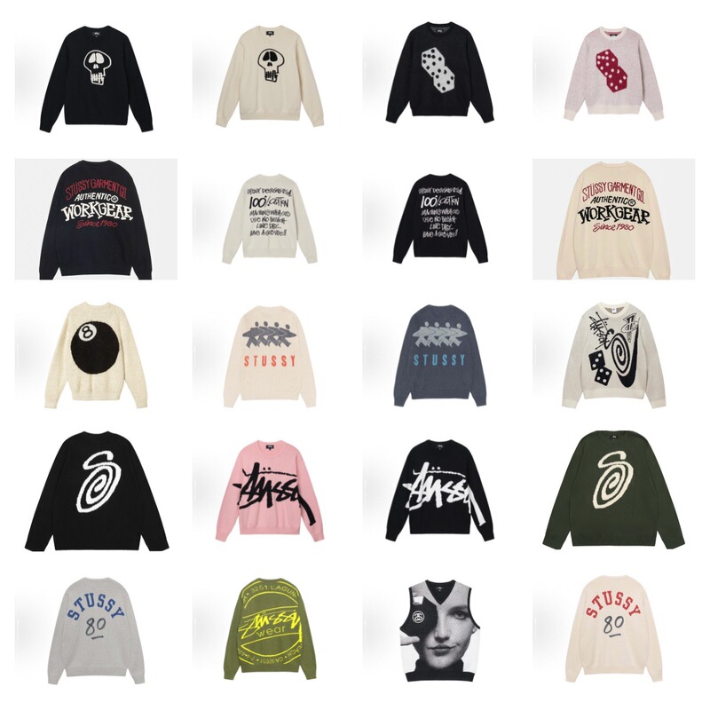 High Version Stu New Knitwear Pattern Letter Jacquard Round Neck Pullover Long-Sleeved Knitwear for Men and Women