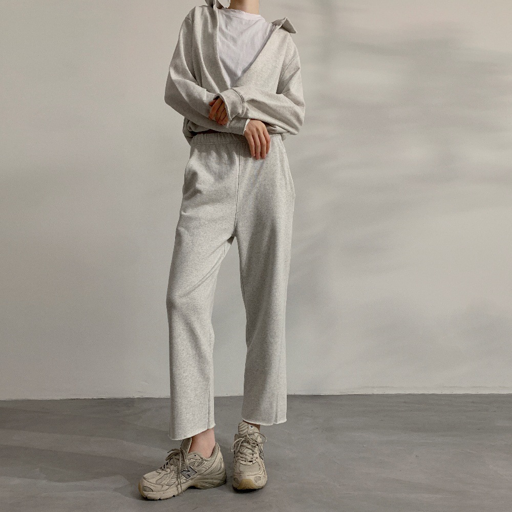 Customer-Supplied Kimchi Country Factory Wholesale Elastic Waist Slim Linen Silk Spliced Cropped Pants Harem Casual Pants for Women