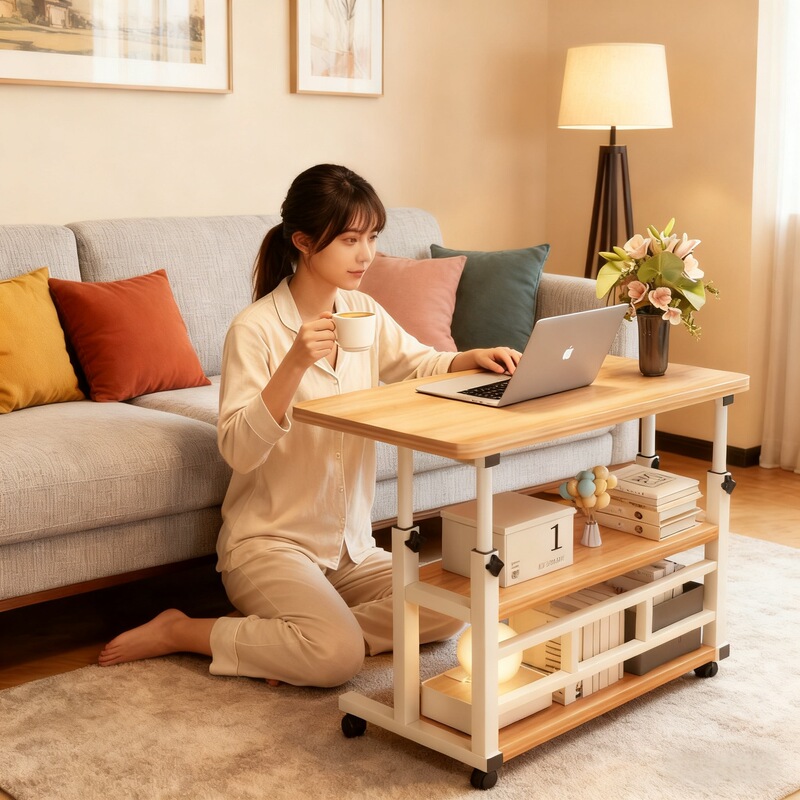 Bedside Lift Table Movable Living Room Sofa Side Desk Home Bedroom Small Table Simple Computer Table Low Table