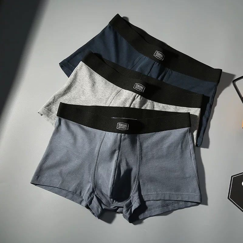 メーカー卸売 メンズミッドウエストボクサーパンツ 綿100% クラシック無地 U凸二重股下 ボクサーパンツ 通気性タイプ|undefined