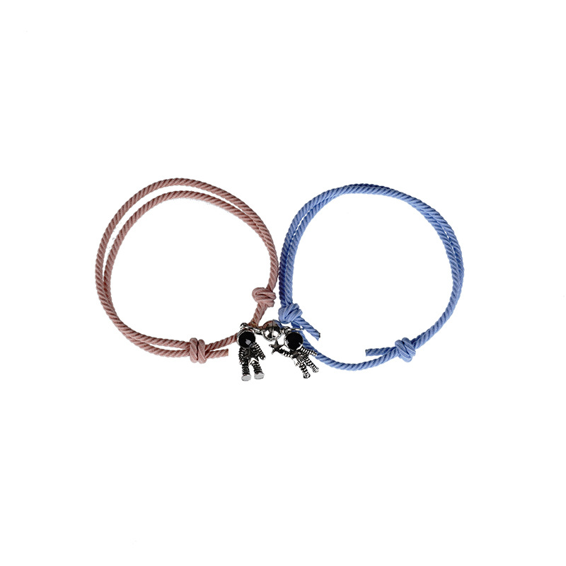 Astronaut Pattern Couple Gender Simple Style Astronaut Alloy Rope Woven Chain String Bracelets Wholesale
