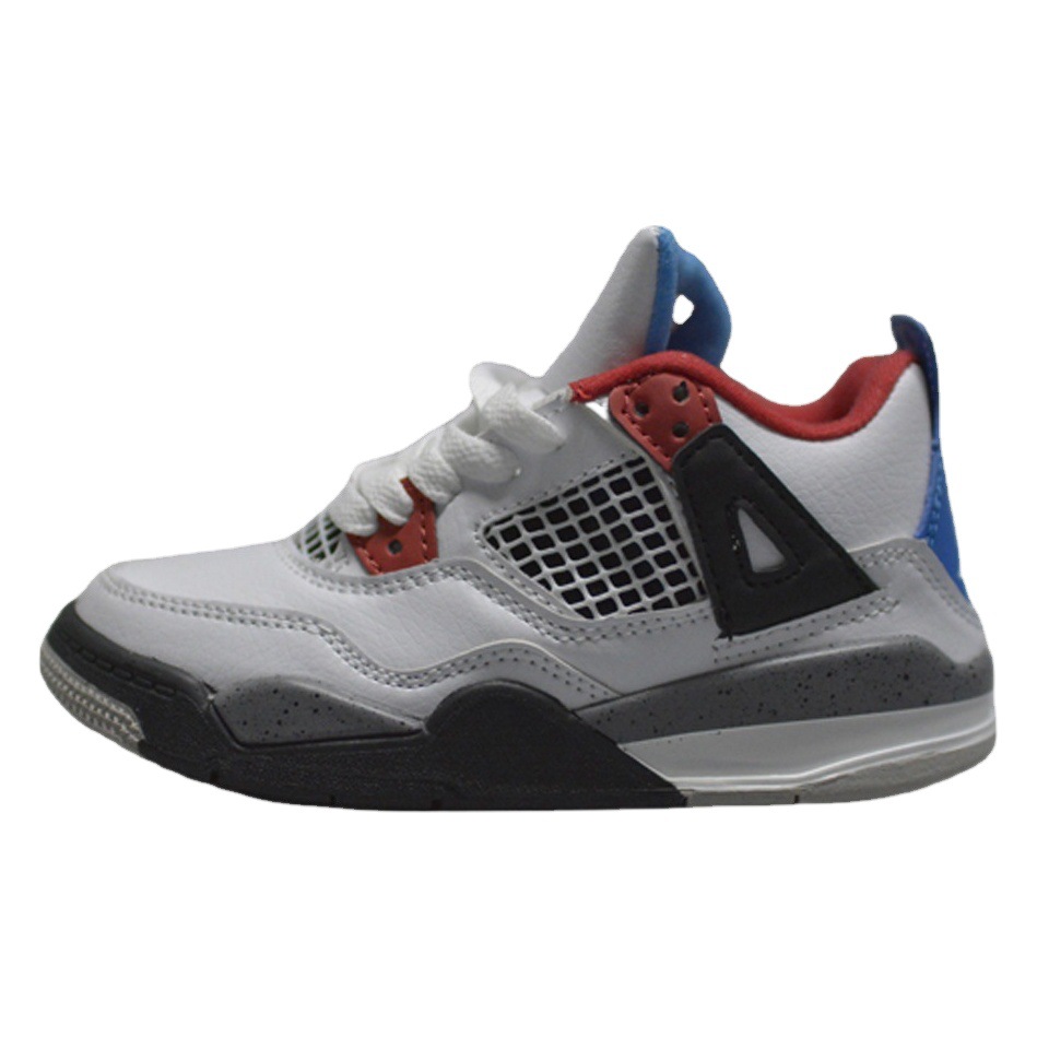 Venta al por mayor AJ4 zapatos para niños y niñas bebé Joe 4 zapatos de baloncesto niños mayores estudiantes zapatos de entrenamiento con cordones Putian zapatos de los niños Putian