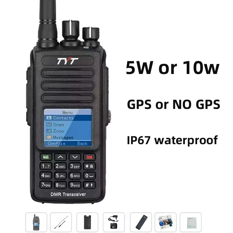 UV-390PLUS / MD390 цифровая радиостанция TYT, влагозащищённая DMR IP67, с GPS и портом Type-C