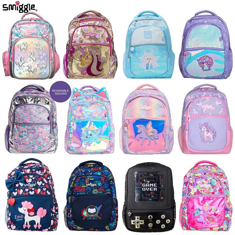 Smiggle grande kt Stitch mochila de gran capacidad de descompresión de doble hombro de dibujos animados
