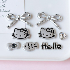 人気のかわいい蝶結び猫アクセサリー携帯電話ケース洞靴diy材料卸売りpj1773