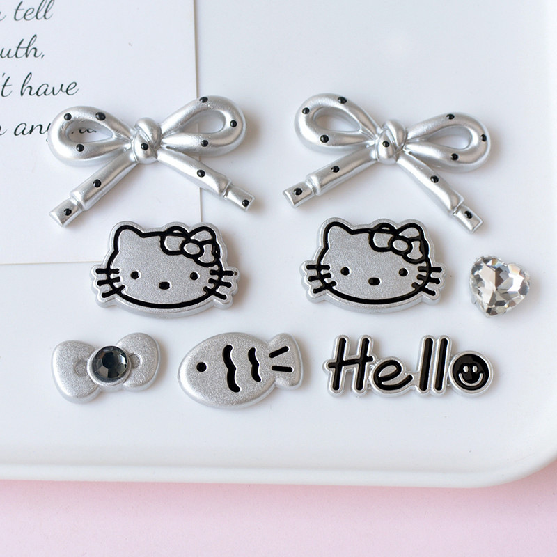 人気のかわいい蝶結び猫アクセサリー携帯電話ケース洞靴diy材料卸売りpj1773|undefined