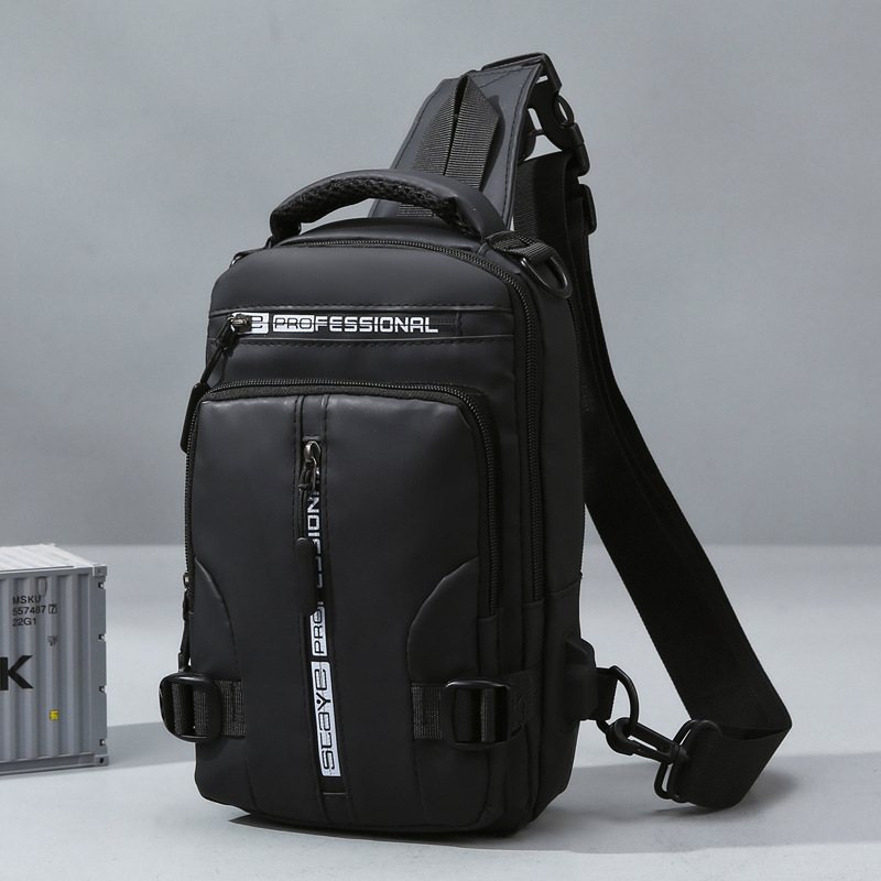 Simple ocio nuevo tipo de bolso de pecho multifuncional de hombre, moda versátil, mochila de hombro, mochila de tela espacial impermeable