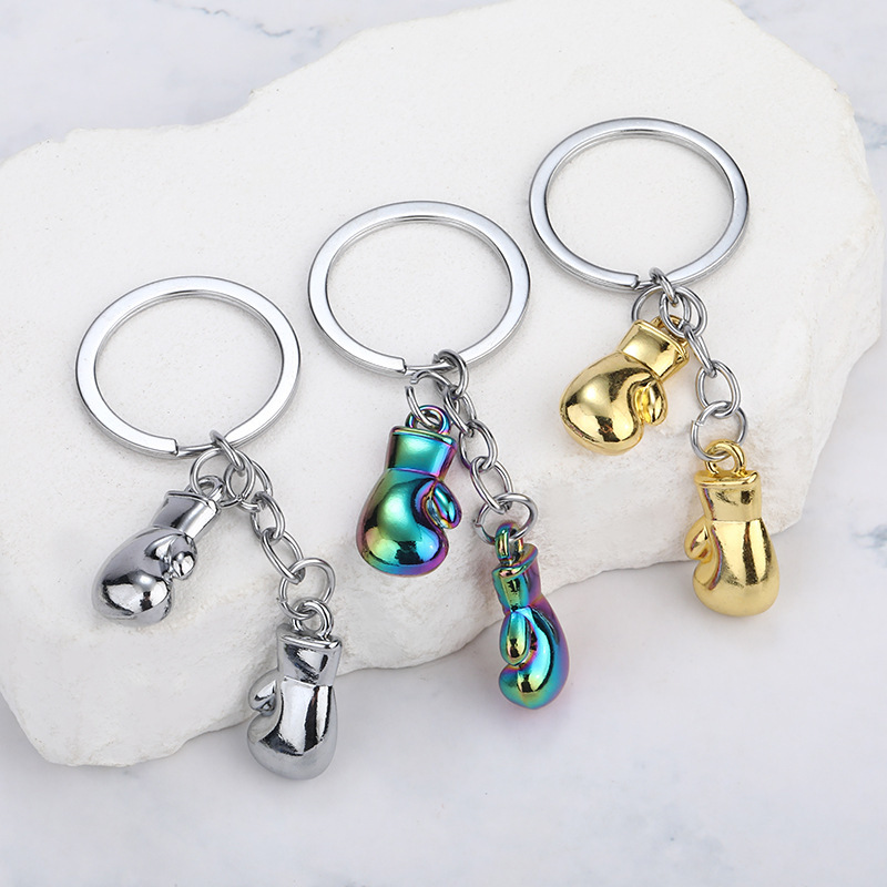 Fitness Club Boxing Glove Pendant Sports 3D Graduation Season Gift Metal Keychain Car Key