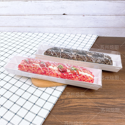 长方形草莓烘焙包装盒奥利奥魔法棒吸塑盒长条泡芙寿司蛋糕卷包装