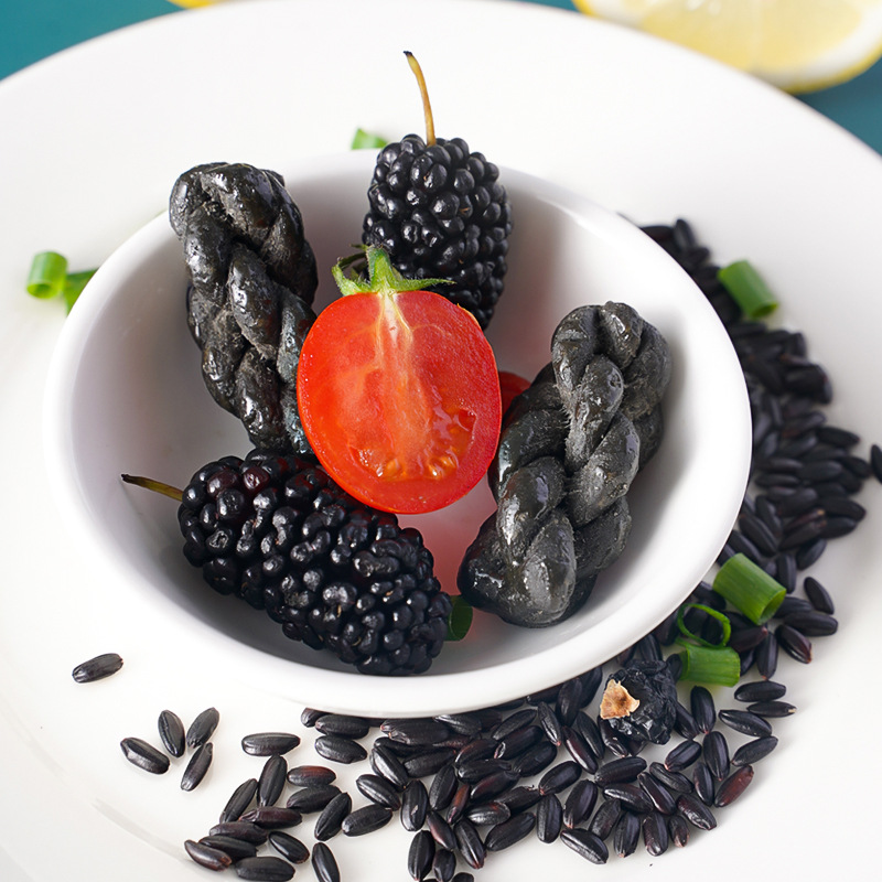 【Full Carton 400 Pieces】Five-Black Sesame Twist Snack Meal Replacement Filling Healthy Grains Mulberry Goji Berry Black Rice Black Bean