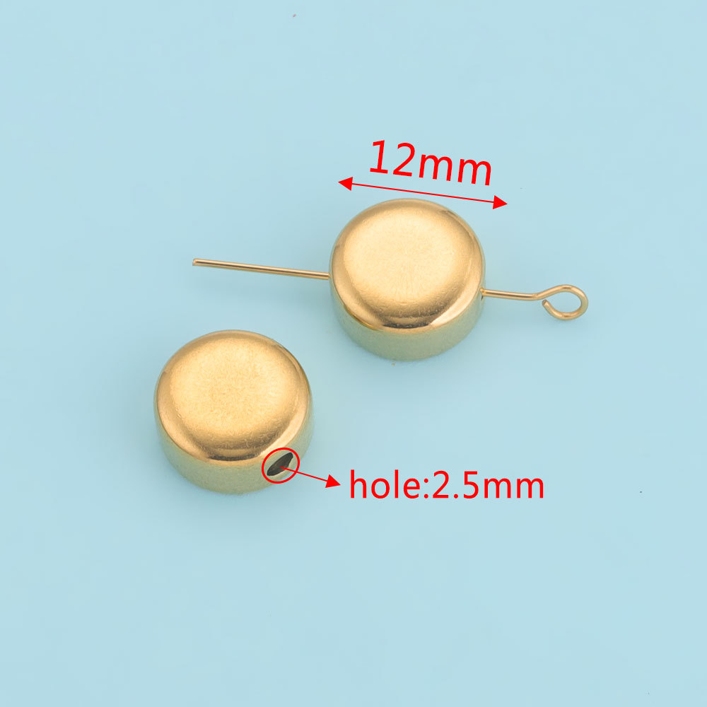 Acero inoxidable pulido Beanie perlas de perforación cuentas de tubo a través del agujero perlas de perforación cuentas de acero de titanio DIY accesorios de joyería hechos a mano