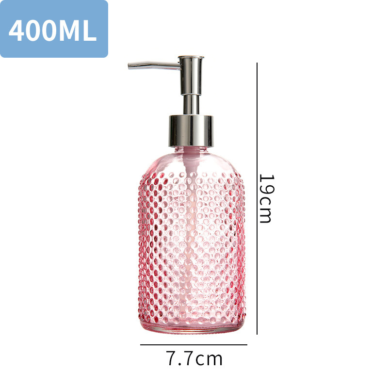 Botella de desinfectante de manos de presión Botella vacía de vidrio baño champú baño cosméticos botella de loción dividida