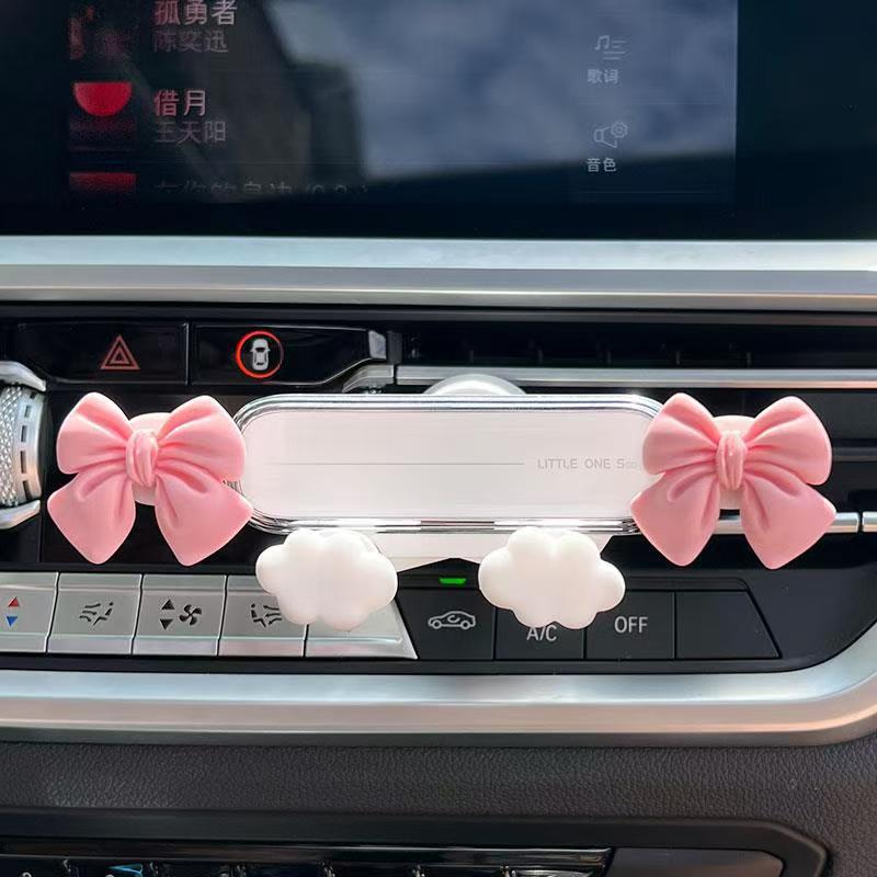 Soporte de teléfono móvil de automóvil transfronterizo, soporte de navegación de salida de aire del automóvil, arco de mariposa, artículos de decoración interior creativos del automóvil